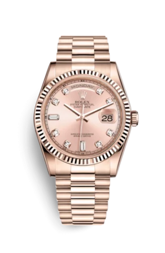 Rolex - 118235f-0029 Day-Date 36 Everose Fluted / President / Pink Diamonds