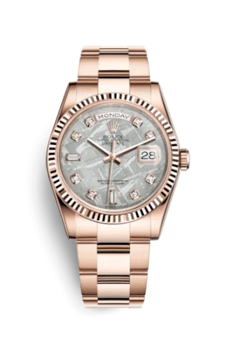 Rolex - 118235f-0055 Day-Date 36 Everose Fluted / President / Meteorite Diamonds