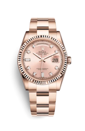 Rolex - 118235f-0058 Day-Date 36 Everose Fluted / Oyster /  Pink Diamonds