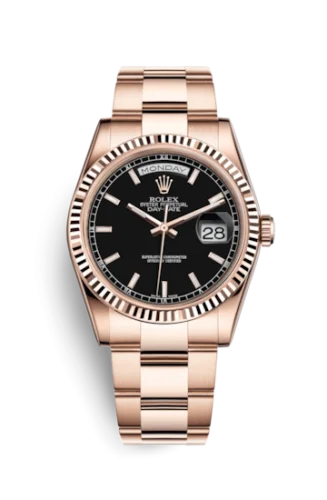 Rolex - 118235f-0059 Day-Date 36 Everose Fluted / Oyster / Black
