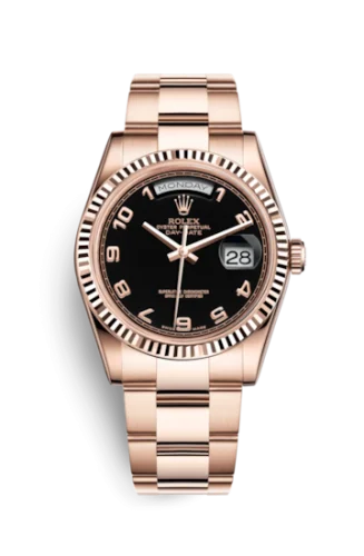Rolex - 118235f-0060 Day-Date 36 Everose Fluted / Oyster / Black Arabic