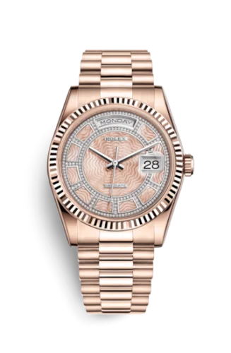 Rolex - 118235f-0109 Day-Date 36 Everose Fluted / President / Pink MOP Carousel
