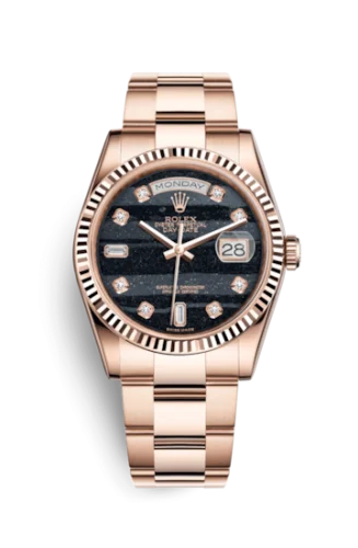 Rolex - 118235f-0111 Day-Date 36 Everose Fluted / Oyster / Ferrite