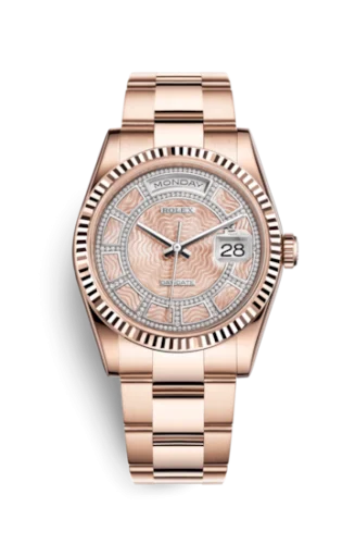 Rolex - 118235f-0113 Day-Date 36 Everose Fluted / Oyster / Pink MOP Carousel