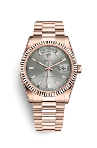 Rolex - 118235f-0120 Day-Date 36 Everose Fluted / President / Rhodium