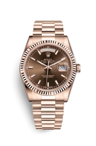 Rolex - 118235f-0121 Day-Date 36 Everose Fluted / President / Chocolate