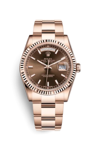 Rolex - 118235f-0129 Day-Date 36 Everose Fluted / Oyster / Chocolate