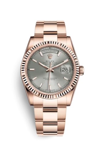 Rolex - 118235f-0134 Day-Date 36 Everose Fluted / Oyster / Grey