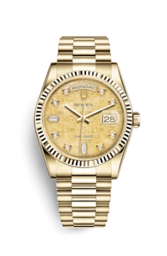 Rolex - 118238-0105 Day-Date 36 Yellow Gold Fluted / President / Champagne MOP Computer