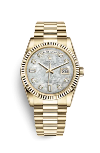 Rolex - 118238-0115 Day-Date 36 Yellow Gold Fluted / President / MOP