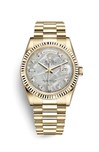 Rolex - 118238-0119 Day-Date 36 Yellow Gold Fluted / President / Meteorite