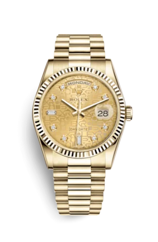 Rolex - 118238-0120 Day-Date 36 Yellow Gold Fluted / President / Champagne Computer