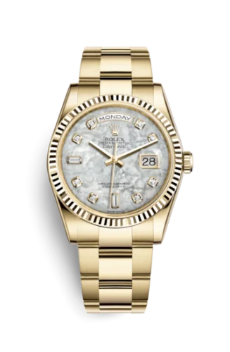 Rolex - 118238-0152 Day-Date 36 Yellow Gold Fluted / Oyster / MOP