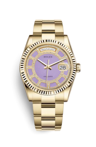 Rolex - 118238-0439 Day-Date 36 Yellow Gold Fluted / Oyster / Lavender Jade Carousel