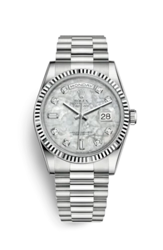 Rolex - 118239-0080 Day-Date 36 White Gold Fluted / President / MOP