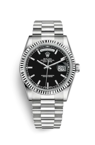 Rolex - 118239-0090 Day-Date 36 White Gold Fluted / President / Black