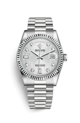 Rolex - 118239-0092 Day-Date 36 White Gold Fluted / President / Silver Computer