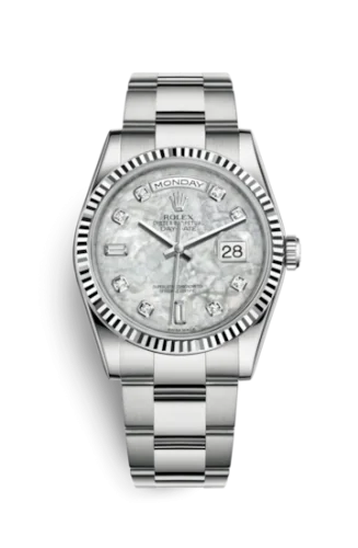 Rolex - 118239-0115 Day-Date 36 White Gold Fluted / Oyster / MOP