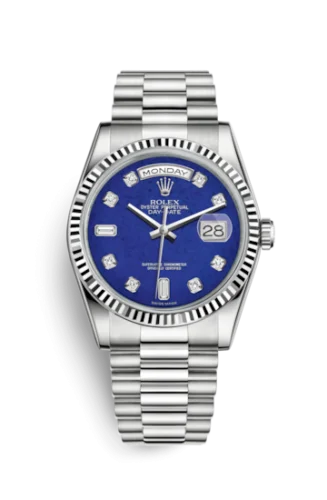 Rolex - 118239-0276 Day-Date 36 White Gold Fluted / President / Lapis Lazuli