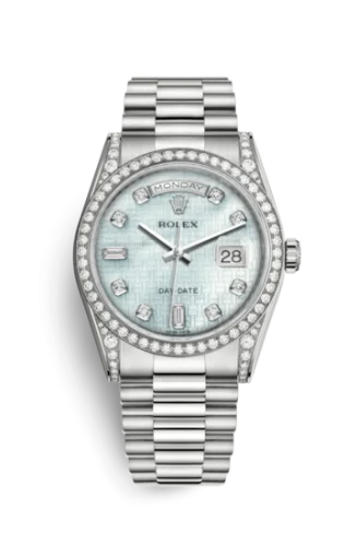 Rolex - 118389-0084 Day-Date 36 White Gold Diamond / President / Oxford MOP
