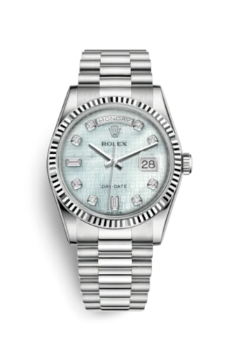 Rolex - 118239-0277 Day-Date 36 White Gold Fluted / President / Oxford MOP
