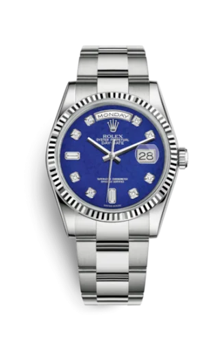 Rolex - 118239-0279 Day-Date 36 White Gold Fluted / Oyster / Lapis Lazuli