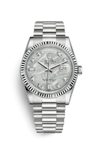Rolex - 118239-0294 Day-Date 36 White Gold Fluted / President / Meteorite
