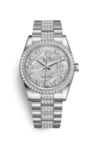 Rolex - 118346-0092 Day-Date 36 Platinum Diamonds / President Diamonds / Ice Blue Diamond