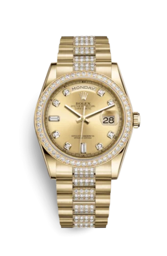 Rolex - 118348-0029 Day-Date 36 Yellow Gold Diamonds / President Diamond / Black Diamond