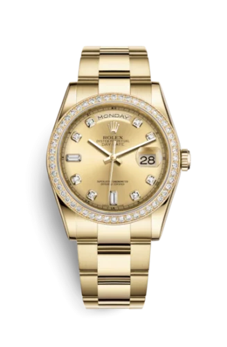 Rolex - 118348-0042 Day-Date 36 Yellow Gold Diamonds / President / Champagne Diamonds