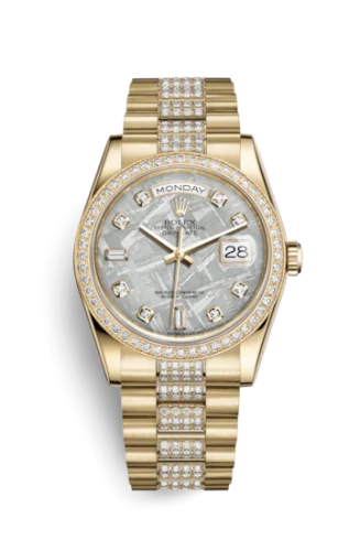 Rolex - 118348-0047 Day-Date 36 Yellow Gold Diamonds / President Diamonds / Meteorite