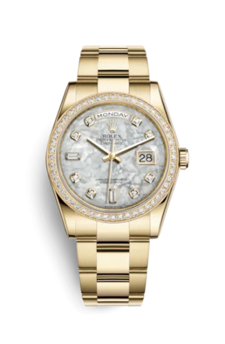 Rolex - 118348-0100 Day-Date 36 Yellow Gold Diamonds / Oyster / MOP