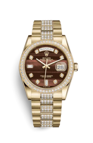Rolex - 118348-0155 Day-Date 36 Yellow Gold Diamonds / President Diamonds / Bull's Eye