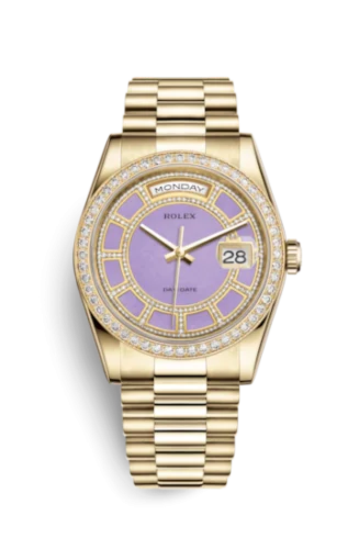 Rolex - 118348-0191 Day-Date 36 Yellow Gold Diamonds / President / Lavender Jade Carousel