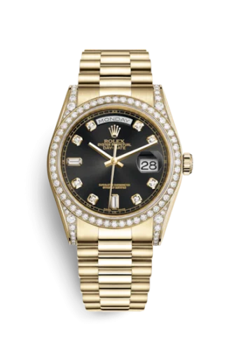 Rolex - 118388-0021 Day-Date 36 Yellow Gold Diamonds / President Diamonds / Black Diamond