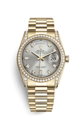Rolex - 118388-0022 Day-Date 36 Yellow Gold Diamonds / President  / Silver Diamond