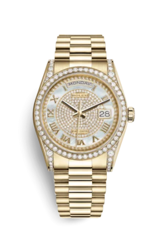Rolex - 118388-0030 Day-Date 36 Yellow Gold Diamonds / President / Paved Roman