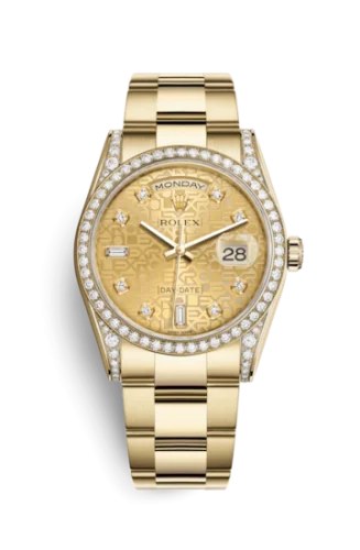Rolex - 118388-0032 Day-Date 36 Yellow Gold Diamonds / Oyster / Champagne Computer