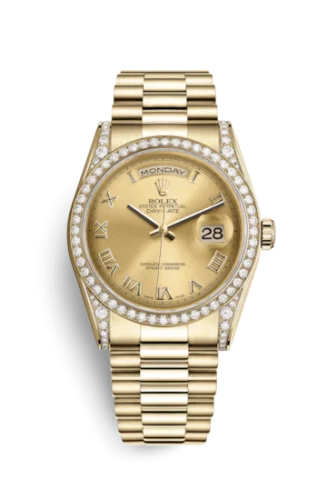Rolex - 118388-0036 Day-Date 36 Yellow Gold Diamonds / President  / Champagne Roman