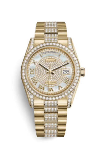 Rolex - 118388-0037 Day-Date 36 Yellow Gold Diamonds / President Diamonds / Paved MOP