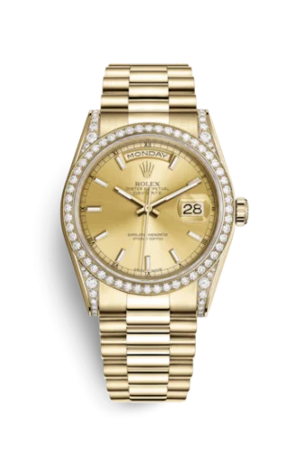 Rolex - 118388-0046 Day-Date 36 Yellow Gold Diamonds / President  / Champagne Diamond