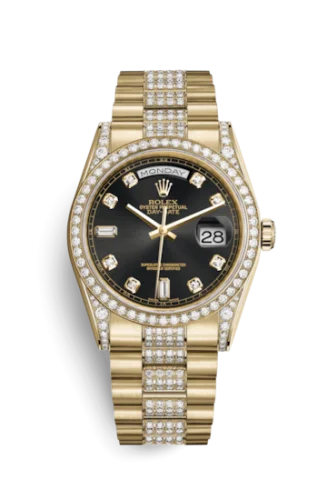 Rolex - 118388-0079 Day-Date 36 Yellow Gold Diamonds / President Diamonds / Black Diamond