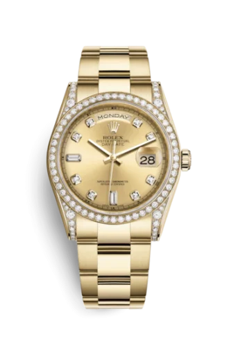 Rolex - 118388-0126 Day-Date 36 Yellow Gold Diamonds  / Oyster / Champagne Diamonds