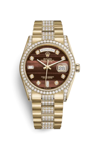 Rolex - 118388-0128 Day-Date 36 Yellow Gold Diamonds / President Diamonds / Bull's Eye