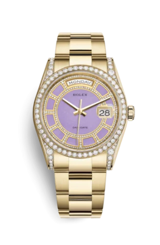 Rolex - 118388-0158 Day-Date 36 Yellow Gold Diamonds / Oyster / Lavender Jade Carousel