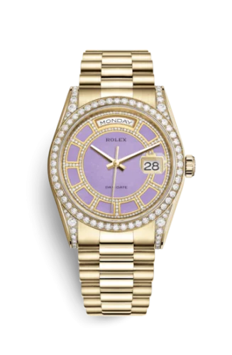 Rolex - 118388-0161 Day-Date 36 Yellow Gold Diamonds / President / Lavender Jade Carousel