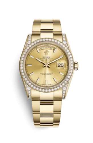 Rolex - 118388-0188 Day-Date 36 Yellow Gold Diamonds / Oyster / Champagne