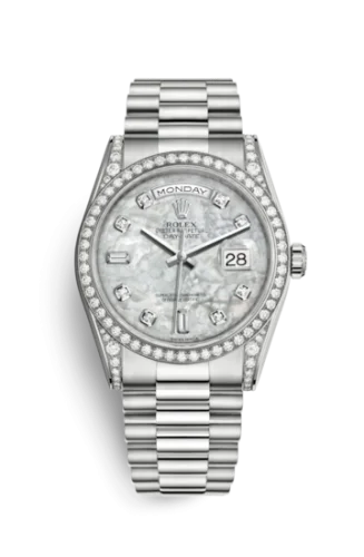 Rolex - 118389-0012 Day-Date 36 White Gold Diamonds / President  / MOP