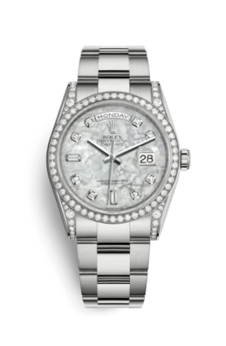 Rolex - 118389-0069 Day-Date 36 White Gold Diamonds / Oyster / MOP