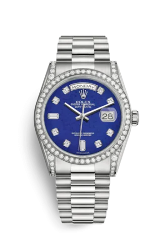 Rolex - 118389-0083 Day-Date 36 White Gold Diamonds / President / Lapis Diamonds